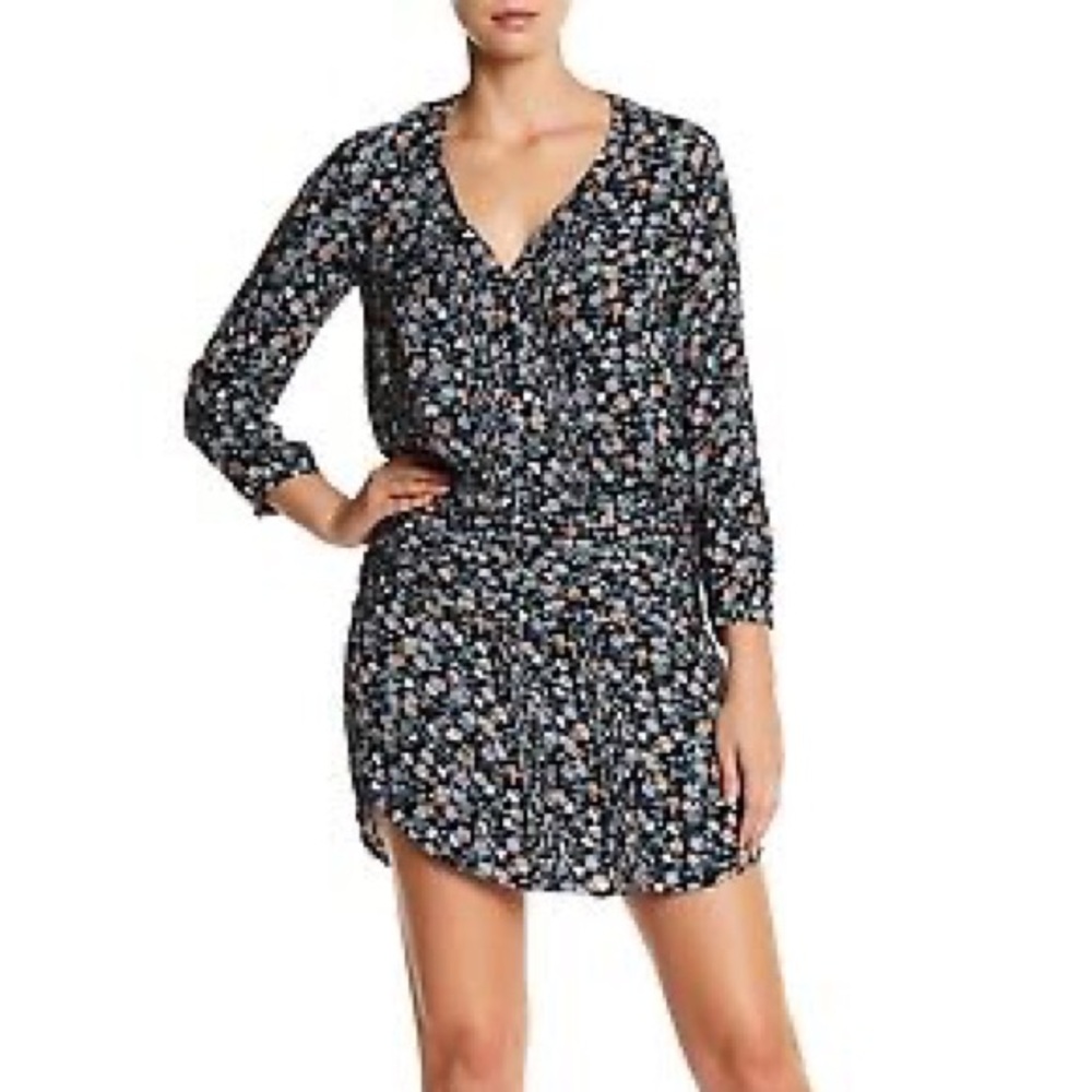 Veronica Beard August Pintuck Floral Print Silk Dress Size 6
